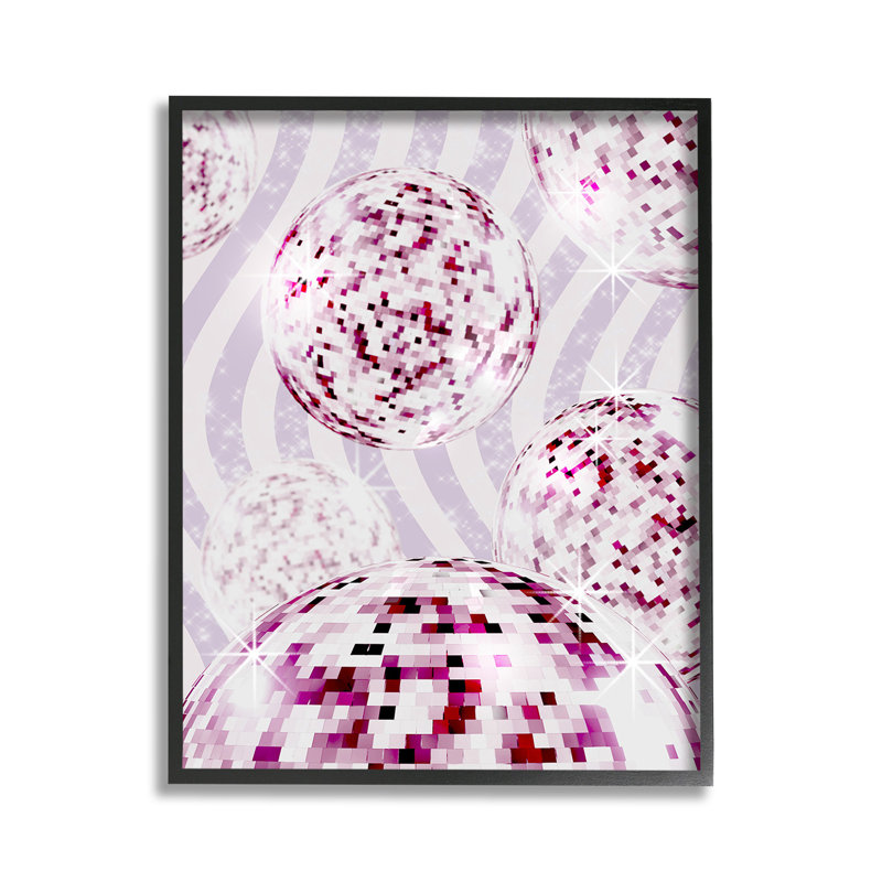 GlamDiscoonStripesGicleeArtbyZiweiLi, Estampe numérique Farmhouse, H 14 po x l 11 po