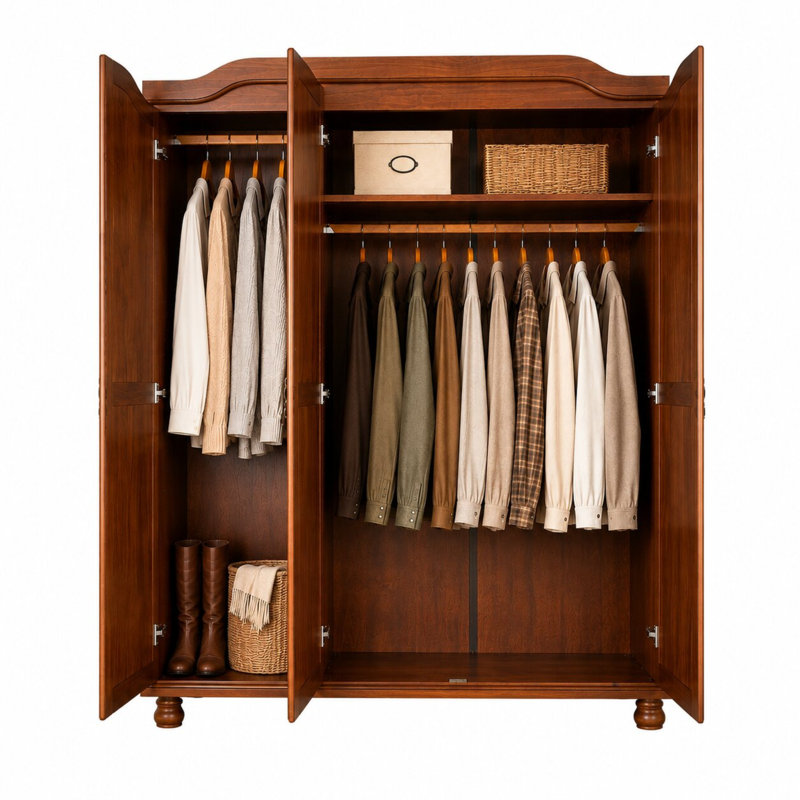 Armoire-penderie 3 portes Anass Kyle, Moka