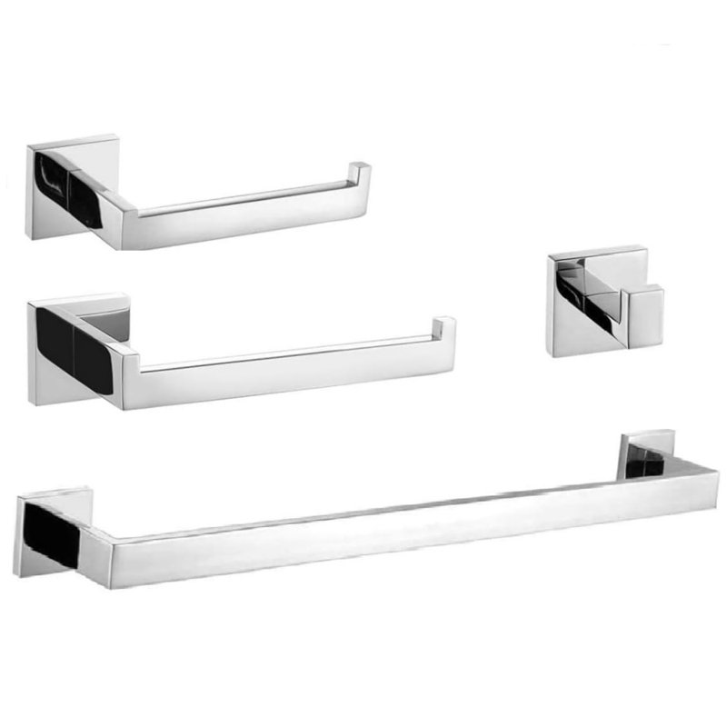 4 - Piece Bathroom Hardware Set, Chrome