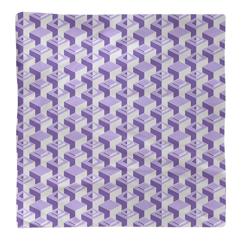Serviette de table en coton à motif de gratte-ciels à deux couleurs, H 0,1 po x l 10 po x P 10 po, Mauve, Croisé en coton