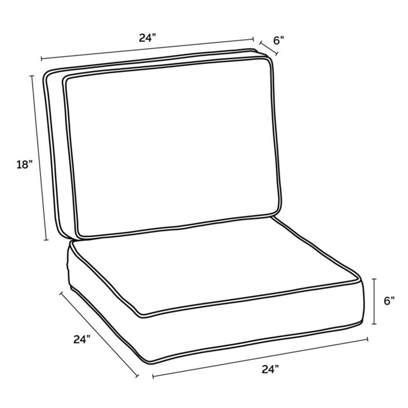 Outdoor Seat / Back Cushion, Cream, 24" W x 24" D