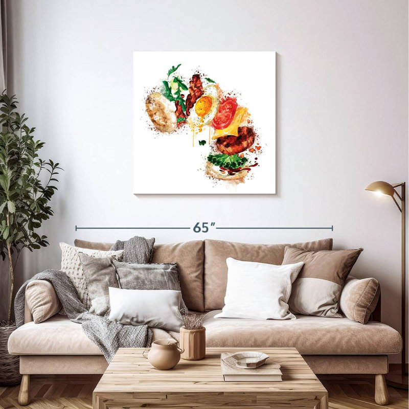 Yarlin Breakfast Burger Splatter, 36" H x 36" W