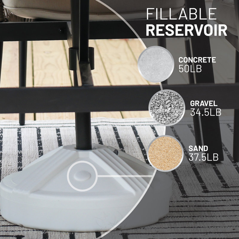 White Fillable Concrete Patio Umbrella Base