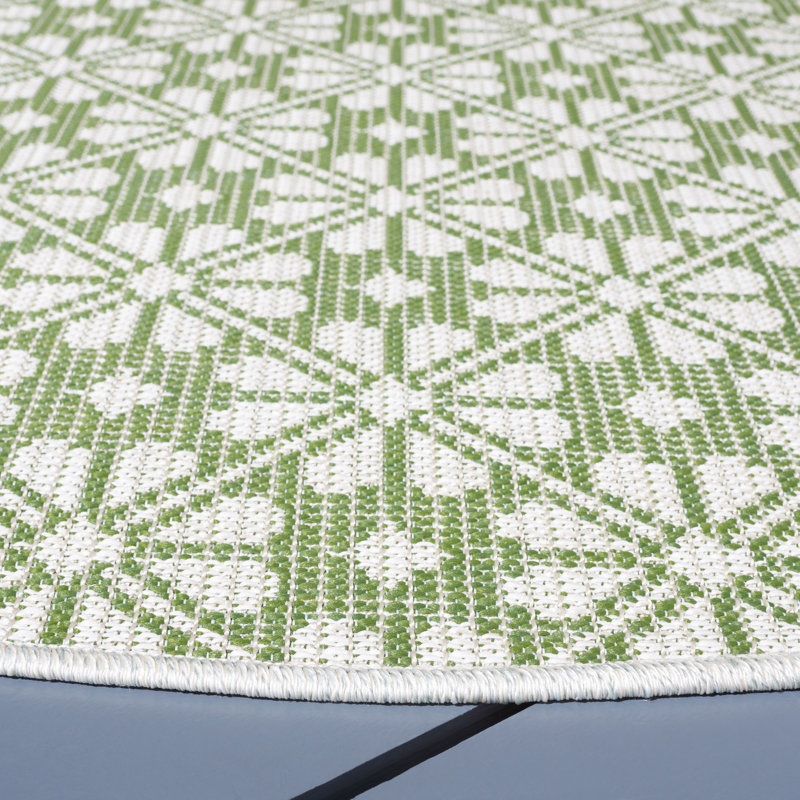 Tapis d'intérieur / extérieur à motif floral MSR400, Rond 6 pi 5 po