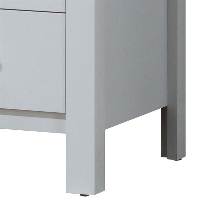 Elegant White Transitional Media Chest