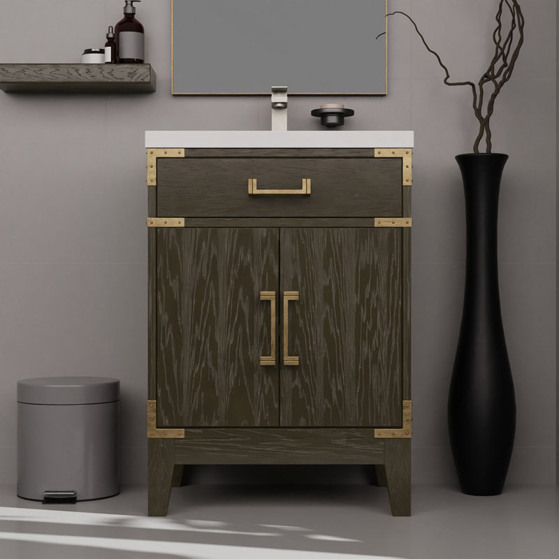Meuble-lavabo simple en chêne brun 24 po X P 18 po D