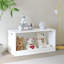 Boîte de rangement ouverte pour jouets, bac de rangement en bois blanc pour jouets en peluche, livres, chambre de bébé ou salle de jeux