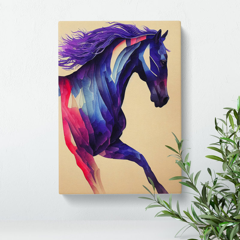 XC1022-1597X Colourful Horse No.3 Abstract - Wrapped Canvas Print, 76cm H x 50cm W x 3cm D