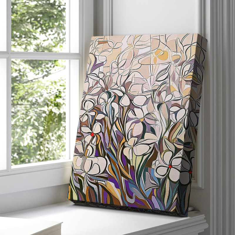 Floral avec toile tendue tendue avec châssis CCXL III, H 36 po x l 24 po