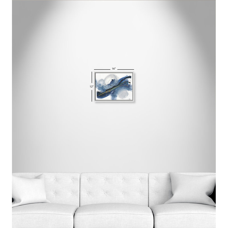 Tectonic - Cadre flottant, reproduction d'art sur toile, Cadre blanc, H 12 po x l 16 po x P 2 po