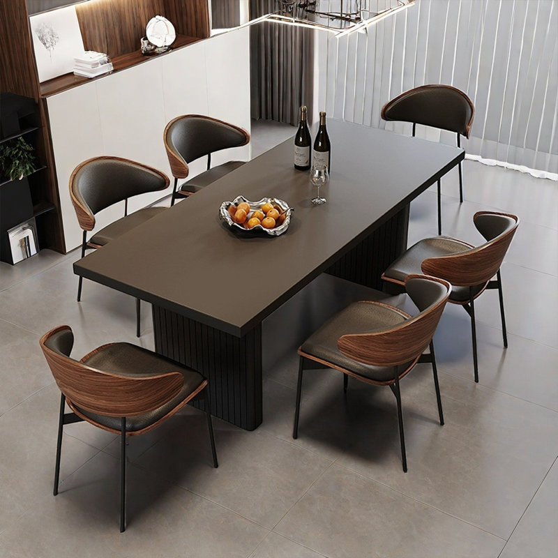 Table de salle à manger rectangulaire de style rétro français, H 29,53 po x L 78,74 po x l 35,43 po