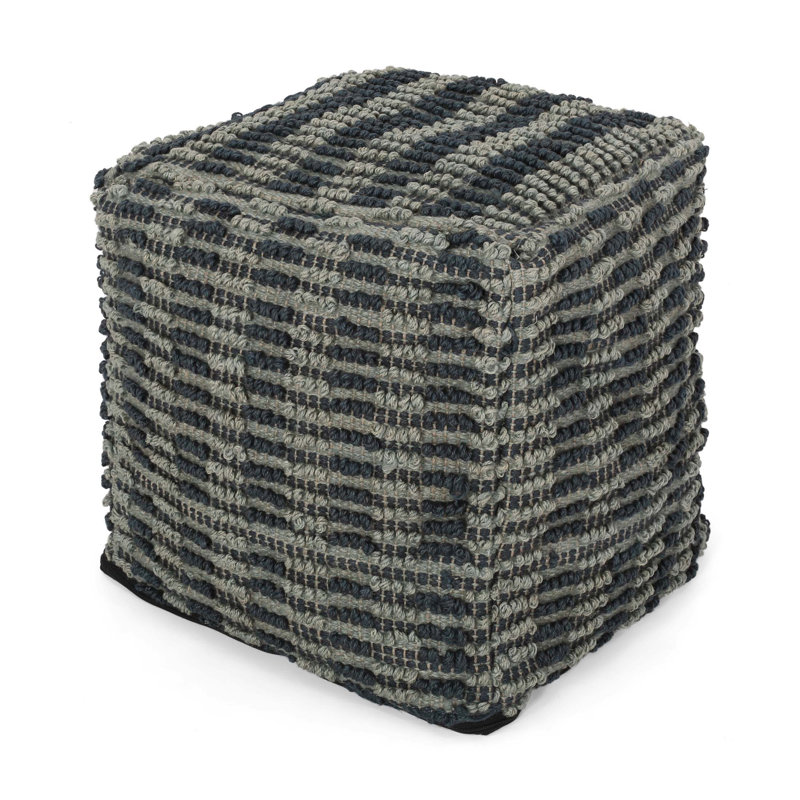 Walle Fabric Square Pouf, Versatile And Stylish Footrest With Durable Construction For Comfort And Functionality