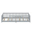 Wood Twin Bed Frame With Fence Guardrails-113587538