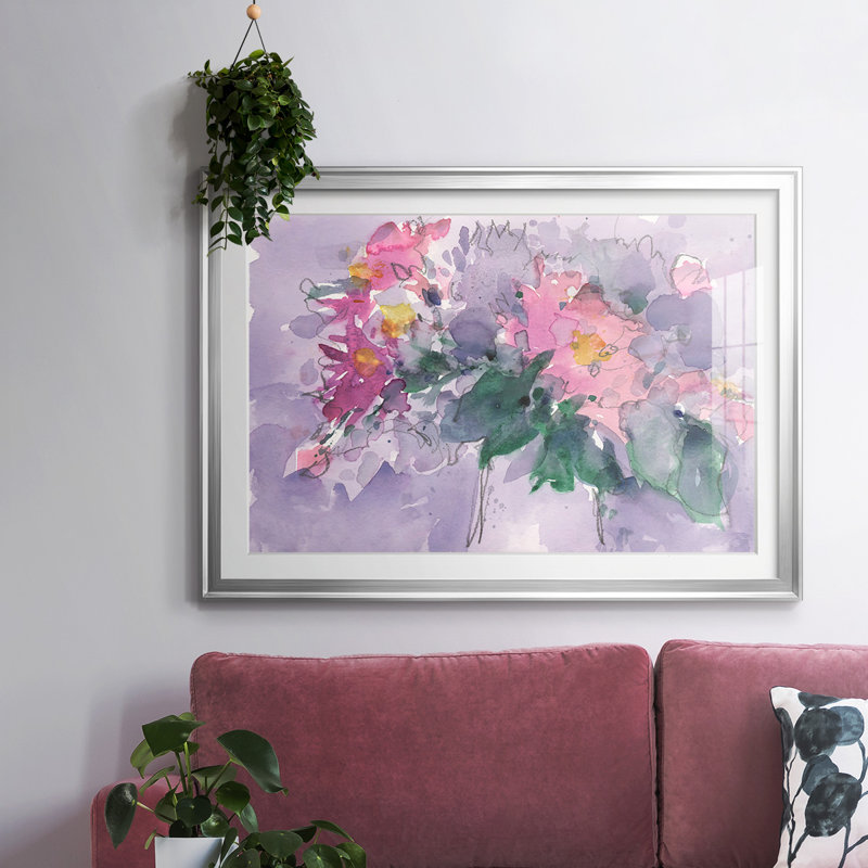"Floral occasion I", reproduction sur papier, Argent, H 15 po x l 21 po x P 1,5 po