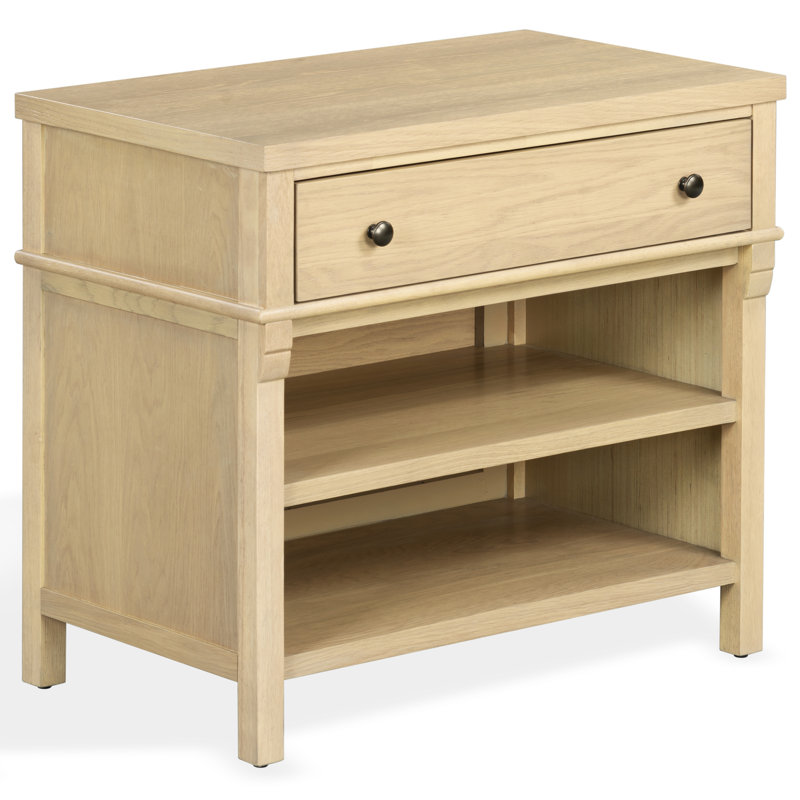 Haylie 1 Drawer Wood Nightstand, Oak