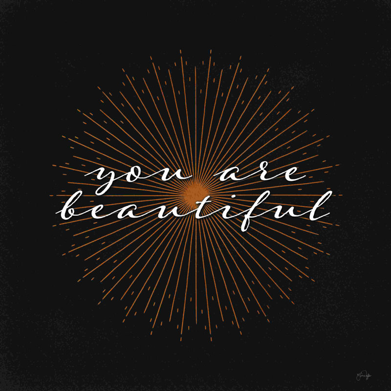You Are Beautiful, L 12 po x H 12 po, Non, Toile tendue