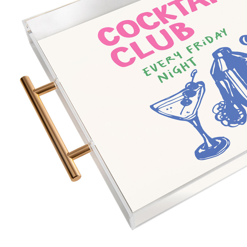 April Lane Art Cocktail Club Acrylic Tray