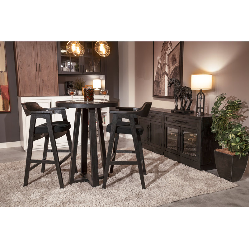  Wren Counter Stool, Black, Black, Bar Stool (30" Seat Height)