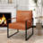 24.6" Wide Minimalist Soft Cushioned Back Upholstered Sled Base Arm Accent Chair (Set of 8)-108052975