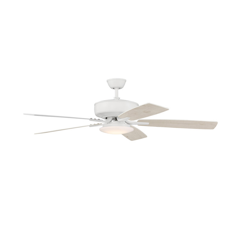 Pro Plus 112 Slim Light Kit 52'' Ceiling Fan with LED Lights, White/Beige