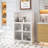 Freestanding White Storage Cabinet, Bathroom Floor Cabinet With Glass Door And Shelves