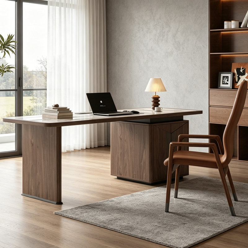Italian modern desk, 29.53" H x 55.12" W x 31.5" D