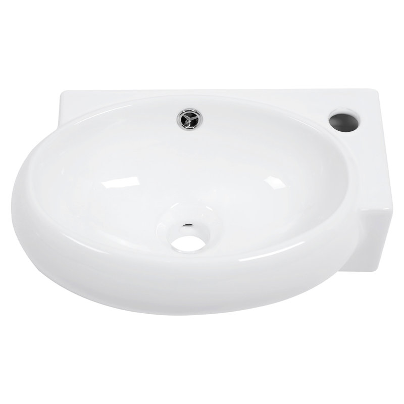 16X11 Inch Bathroom Sink, Ceramic, Wall Mount, White, Stain , White Ceramic 16.5L" X 11"W, Mounted, To Stains And Impact