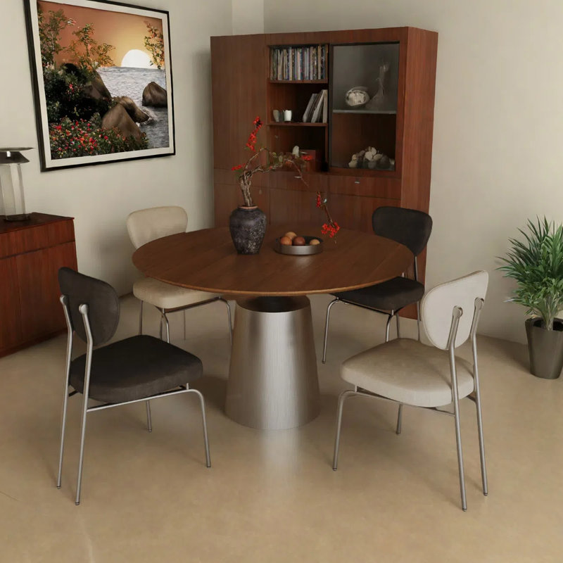 Small-sized round dining table, 29.53"H x 53.15"L x 53.15"W