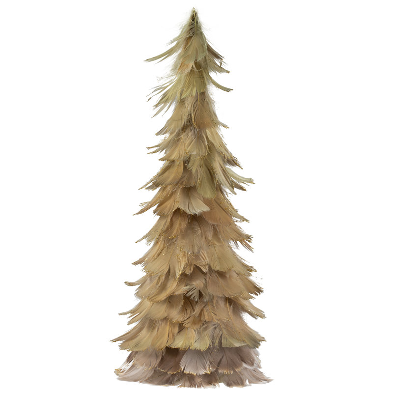 Décoration de Noël pour petit arbre en forme de cône, H 16 po x l 6 po x P 6 po, Vert mousse / brun