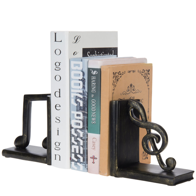 2-Piece Musical Note Decorative Resin Bookends