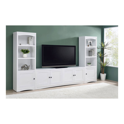 Stott White 3-Shelf Engineered Wood Media Tower