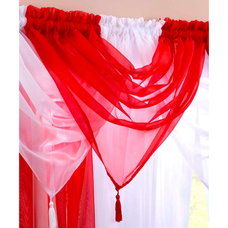 Maloy Solid Colour Pointed Window Pelmet, Red