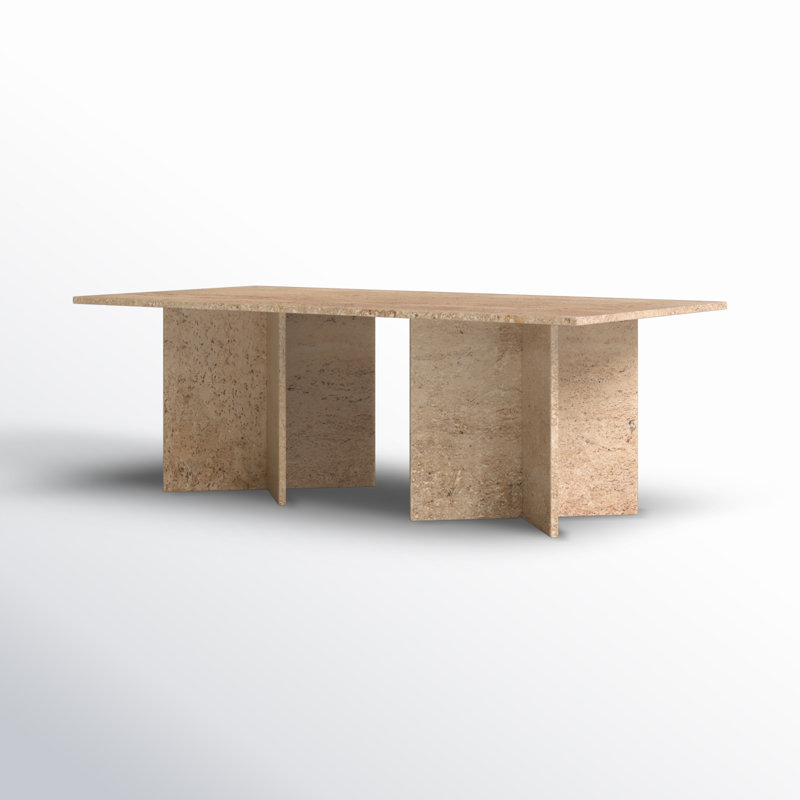Verona Cross Legs Coffee Table, Beige Travertine