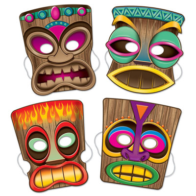 Tiki Masks - 10"-10Â½" - Pack of 12