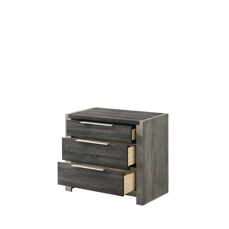 Table de chevet élégante pour chambre grise - Tiroirs spacieux pour les essentiels quotidiens