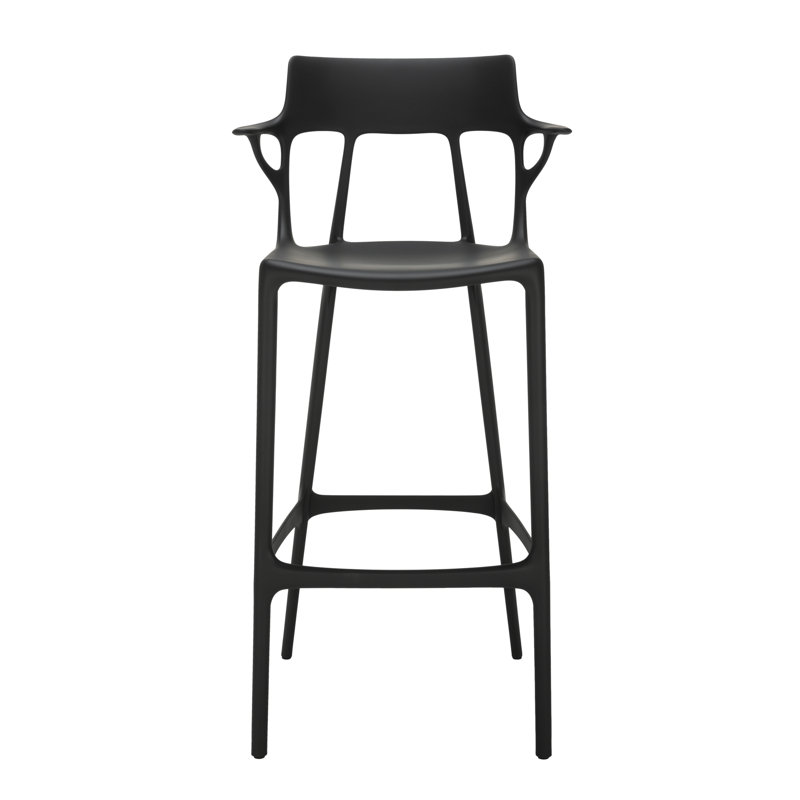 A.I. Tabouret recyclé, Noir, Barre