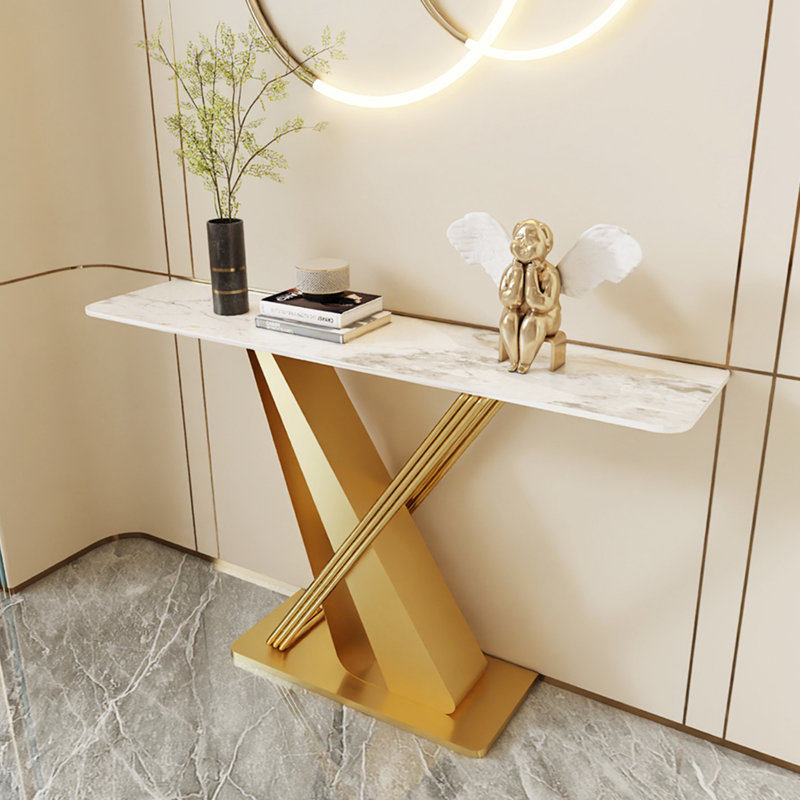 Console légère en métal de style luxueux., H 33,4 po x l 47,2 po x P 13,7 po