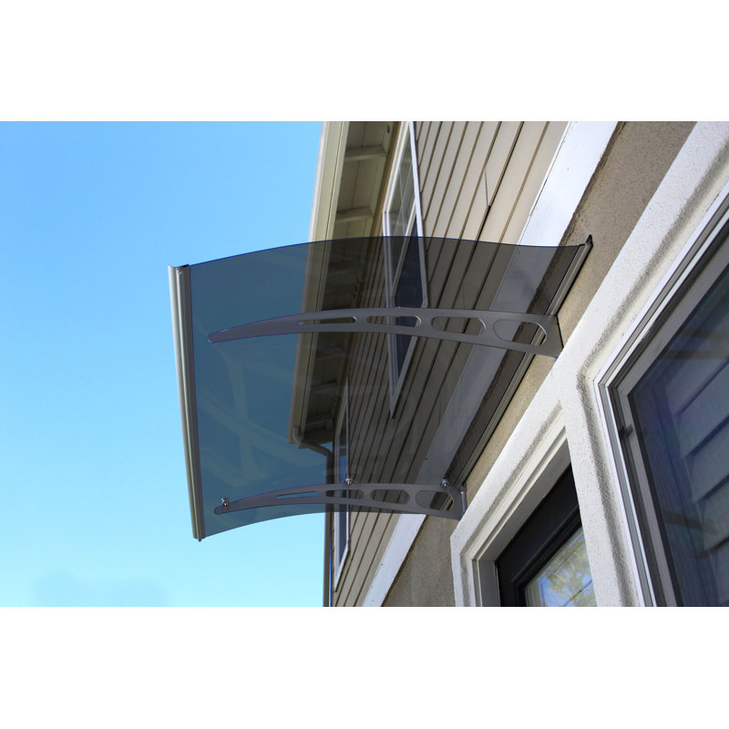Auvent de porte convexe PA Series, H 7,9 po x l 59 po x P 35,4, Gris tinté