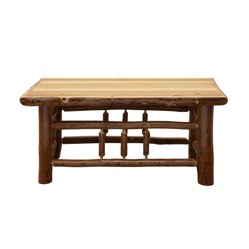 Table basse rectangulaire Hickory Fireside Lodge - 40 po x 20 po - Naturel - Standard, H 18 po x L 40 po x l 20 po