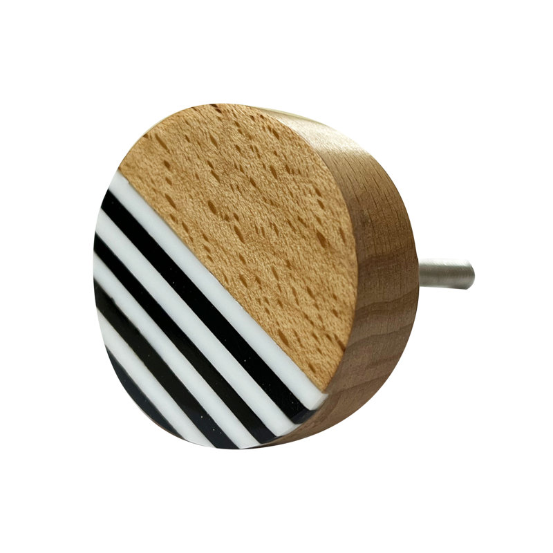 1.5" Diameter Wooden Stripe Knobs
