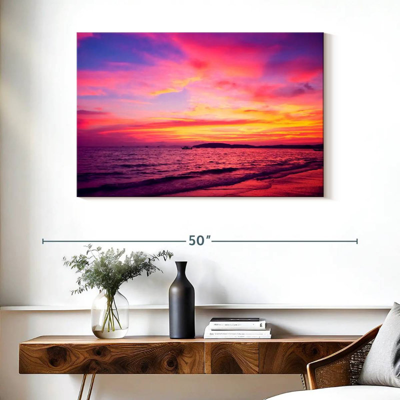 Gillard Thai Tropical Beach Sunset, 26" H x 39" W