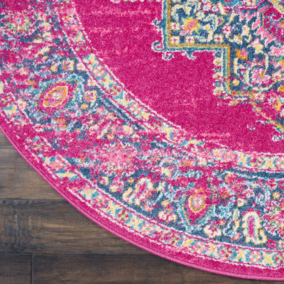 Abbate Oriental Fuchsia Pink Area Rug