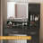Vanity Desk with Mirror, LED Light Strip, Large Drawer and 3-Level Storage
