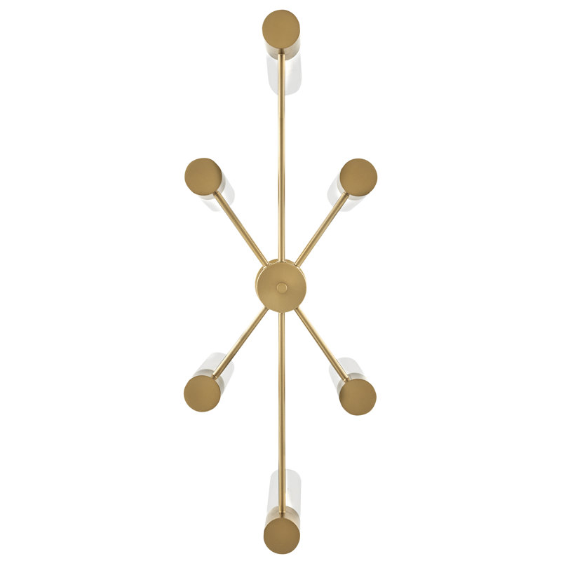 Shea 6-Light Lacquered Brass and Clear Glass Chandelier