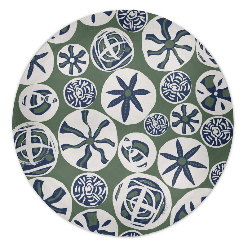 Alcesta Chenille Geometric Indoor Rug, Round 5'