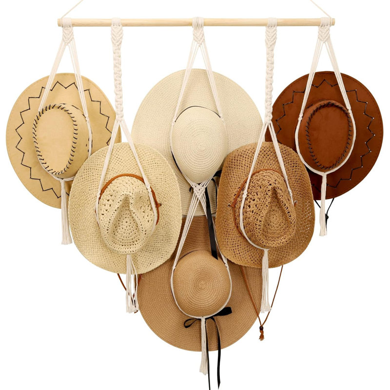 Cintre mural Boho Macrame - Présentoir décoratif avec rangement