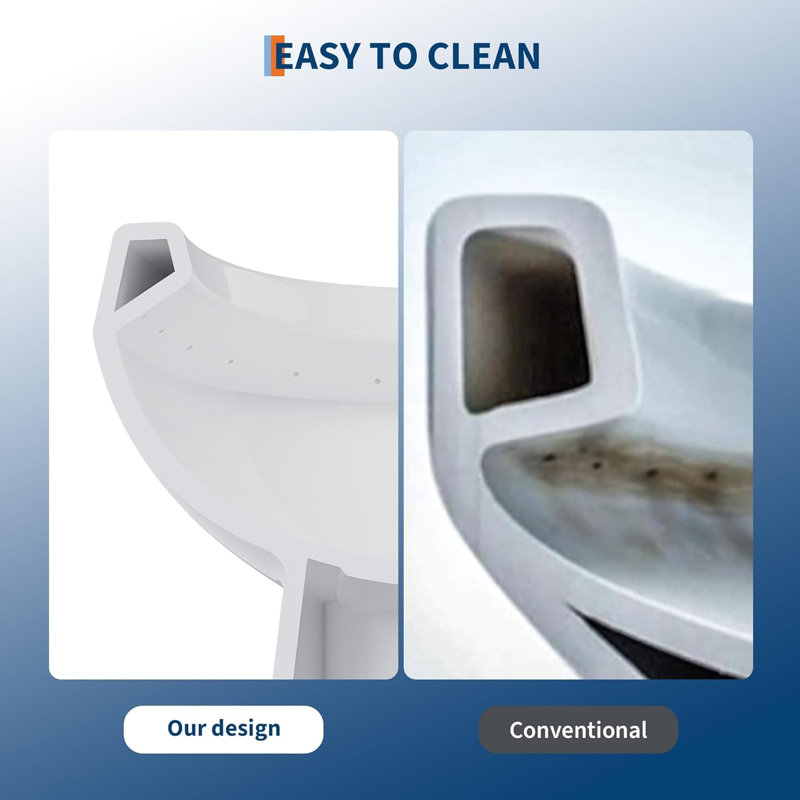 17.5" Elongated One-Piece Toilet with V-Shaped Cover & ADA Height, Soft-Close PP Seat & Easy-Clean Ceramic Surface, Water-Efficient Flush & Compact Design