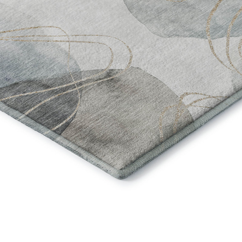 Premium Machine Washable Cerrito AMF544 Ivory Rug, Rectangle 2'6" x 3'10"