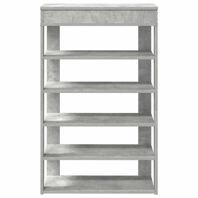 Shoe Rack 80X30x98 Cm Engineered Wood, 98cm H x 60cm W x 30cm D, Concrete Grey