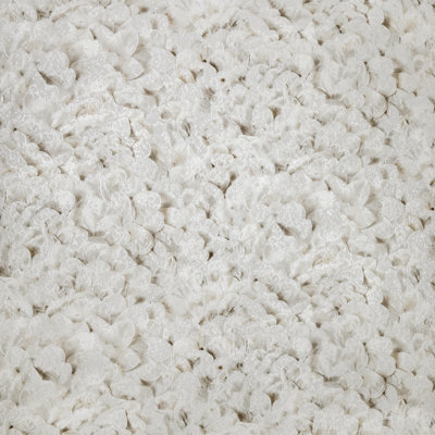 Salt 3D Embossed Lustre Arco Flower Leaf Wallpaper Roll